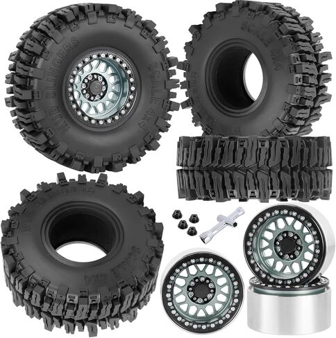 إطارات الألومنيوم 2.2 عجلات لـ 1/10 SCX10 SCX10 II SCX10 III SCX10 PRO TRX6 GEN7/8 D90 VS4-10 MST CFX RC CRAWLER CAR ، in Kuwait