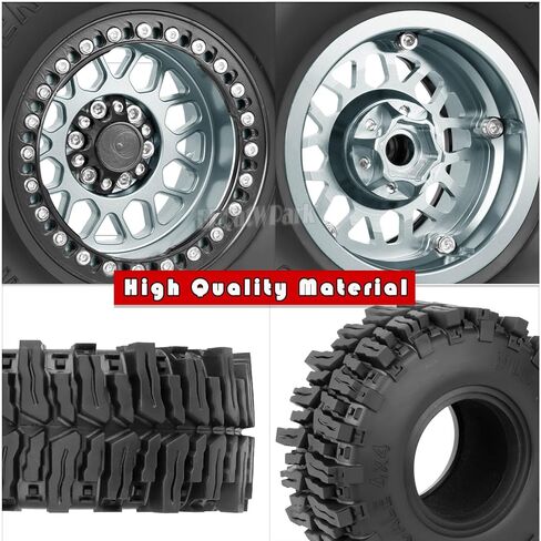 إطارات الألومنيوم 2.2 عجلات لـ 1/10 SCX10 SCX10 II SCX10 III SCX10 PRO TRX6 GEN7/8 D90 VS4-10 MST CFX RC CRAWLER CAR ، in Kuwait