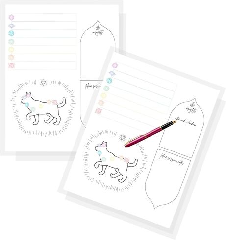 Pet Reiki Distance Session Cards Feline Cat | 50 Pack | 8.5x11" inches Standard Paper Size | Canine Notes | White with Cat Design in Saudi Arabia