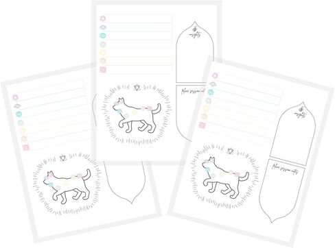 Pet Reiki Distance Session Cards Feline Cat | 50 Pack | 8.5x11" inches Standard Paper Size | Canine Notes | White with Cat Design in Saudi Arabia