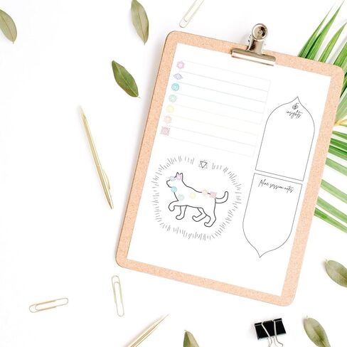 Pet Reiki Distance Session Cards Feline Cat | 50 Pack | 8.5x11" inches Standard Paper Size | Canine Notes | White with Cat Design in Saudi Arabia