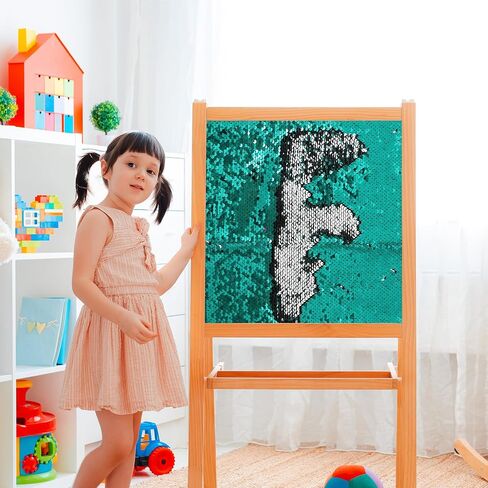 3Pcs Sensory Wall Sequin Flip Fabric Reversible Sparkly Sequin Fabric 40 x 13 Inch Wall Panel Room Decoration for Autism Classroom Playroom Bedroom in Saudi Arabia