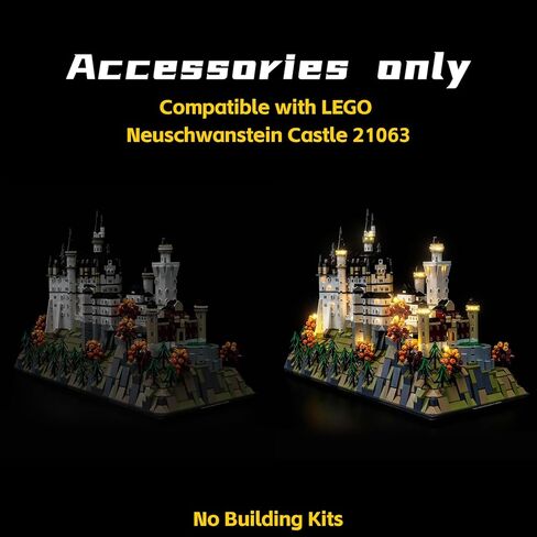 إضاءة LED الطواف فقط ، متوافقة مع Lego Neuschwanstein Castle 21063 ، لا تأتي مع النموذج (مفتاح حساس للمس مع وظيفة التعتيم) in Saudi Arabia