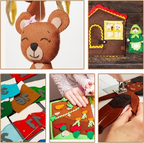 Lusofie Brown Felt Sheets - 18 PCS Love Love for Crafts & DIY - 3 ألوان ، 11.81 × 7.87 بوصة in Saudi Arabia