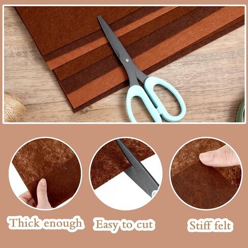 Lusofie Brown Felt Sheets - 18 PCS Love Love for Crafts & DIY - 3 ألوان ، 11.81 × 7.87 بوصة in Saudi Arabia