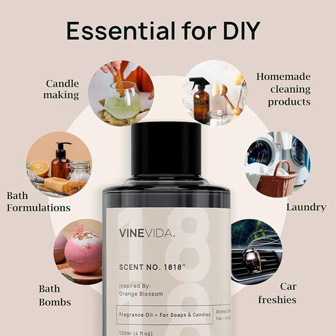Vinevida [120ml] زيت العطر الزهر البرتقالي لصنع الشموع - روائح زيت الشموع الطبيعية - صابون صنع الزيت الأساسي - مصنوع في الولايات المتحدة الأمريكية in Kuwait