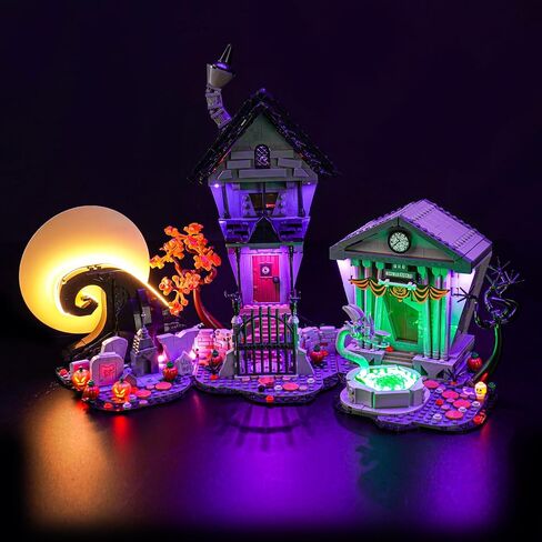 إضاءة LED متوافقة مع Lego Disney 21351 Tim Burton's The Nightmare قبل عيد الميلاد ، مجموعة ضوء RC مخصصة متوافقة مع Lego Ideas Disney 21351 ، نموذج غير مدرج - فقط الأضواء in Saudi Arabia