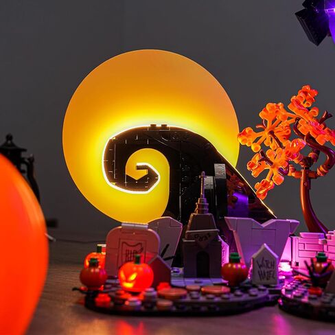 إضاءة LED متوافقة مع Lego Disney 21351 Tim Burton's The Nightmare قبل عيد الميلاد ، مجموعة ضوء RC مخصصة متوافقة مع Lego Ideas Disney 21351 ، نموذج غير مدرج - فقط الأضواء in Kuwait