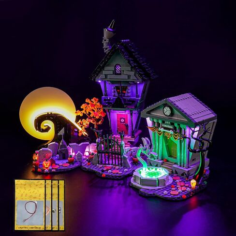 إضاءة LED متوافقة مع Lego Disney 21351 Tim Burton's The Nightmare قبل عيد الميلاد ، مجموعة ضوء RC مخصصة متوافقة مع Lego Ideas Disney 21351 ، نموذج غير مدرج - فقط الأضواء in Saudi Arabia