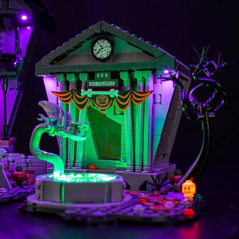 إضاءة LED متوافقة مع Lego Disney 21351 Tim Burton's The Nightmare قبل عيد الميلاد ، مجموعة ضوء RC مخصصة متوافقة مع Lego Ideas Disney 21351 ، نموذج غير مدرج - فقط الأضواء in Kuwait