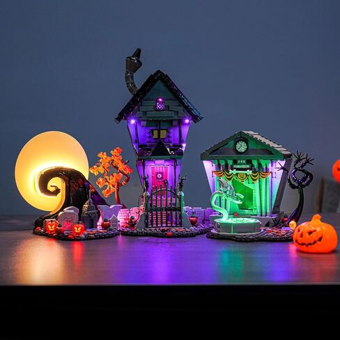 إضاءة LED متوافقة مع Lego Disney 21351 Tim Burton's The Nightmare قبل عيد الميلاد ، مجموعة ضوء RC مخصصة متوافقة مع Lego Ideas Disney 21351 ، نموذج غير مدرج - فقط الأضواء in Kuwait