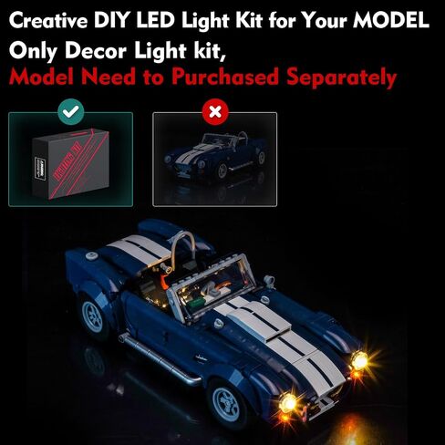 Light kit Compatible with Lego 10357 Shelby Cobra 427 S/C - No Model Only Light, LED Lighting Accessories Compatible with Lego 10357 (RC Version) in Saudi Arabia