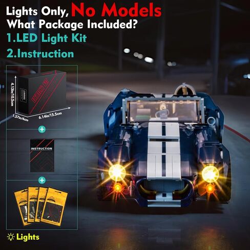 Light kit Compatible with Lego 10357 Shelby Cobra 427 S/C - No Model Only Light, LED Lighting Accessories Compatible with Lego 10357 (RC Version) in Saudi Arabia