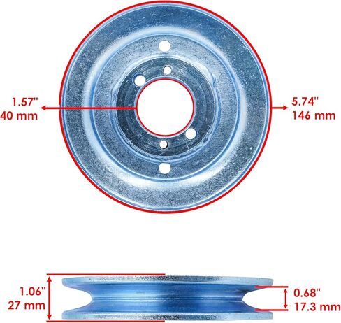 Caltric 52in Deck Engine Pulley لـ SCAG SCZ52V-28 SMVR-52V SCZ52V-730FX STC52A-21KA SCR48-25CH SCR48-27KA SCR52-25CH SCR52-27KA 482647 483284 QTY 3 in Kuwait