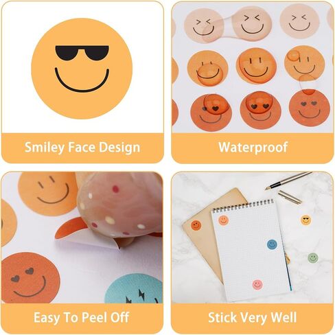 Anwyll 6000Pcs Smiley Face Stickers - 3/8'' Holographic Happy Face Stickers Cute Reward Sticker for Kids Classroom Self Adhesive Positive Incentive Sticker for Teacher Calendar One Happy Dude Birthday in Saudi Arabia