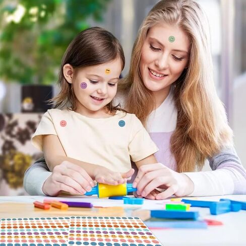 Anwyll 6000Pcs Smiley Face Stickers - 3/8'' Holographic Happy Face Stickers Cute Reward Sticker for Kids Classroom Self Adhesive Positive Incentive Sticker for Teacher Calendar One Happy Dude Birthday in Saudi Arabia