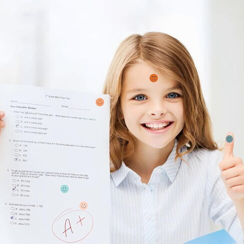 Anwyll 6000Pcs Smiley Face Stickers - 3/8'' Holographic Happy Face Stickers Cute Reward Sticker for Kids Classroom Self Adhesive Positive Incentive Sticker for Teacher Calendar One Happy Dude Birthday in Saudi Arabia