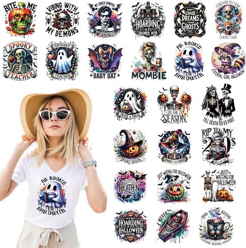 Fall Football Iron on Transfers - 24 Sheets DTF Ready to Press Heat Patches Vinyl Designs Pumpkin Stickers Decals for T Shirts Clothes Hoodies Bag Appliques DIY Crafts Decorations in Saudi Arabia