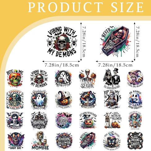 Fall Football Iron on Transfers - 24 Sheets DTF Ready to Press Heat Patches Vinyl Designs Pumpkin Stickers Decals for T Shirts Clothes Hoodies Bag Appliques DIY Crafts Decorations in Saudi Arabia