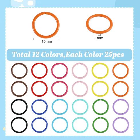 540Pcs 8mm Colored Iron Jump Rings for Jewelry Making Chainmail Rings for Keychain Necklaces Bracelet Earring Crafts DIY in Saudi Arabia