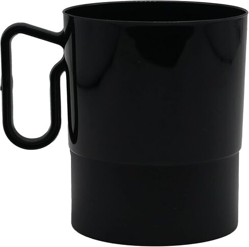 Party Essentials 8-Ounce Hard Plastic Coffee Cup/Tea Mug with Handle, 20-Count, Deluxe White in Kuwait