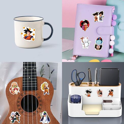 Anime Stickers for Kids, 50pcs Popular Classic Anime Stickers for Kids, Cartoon Children's Dragonball Sticker for Water Bottle,Laptop,Waterproof Vinyl Decals for Teens Girls Boys in Kuwait