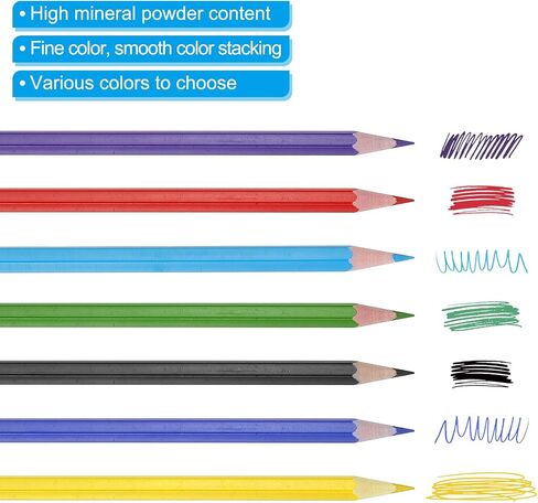 PATIKIL Erasable Colored Pencils, 36 Pcs Oil Color Pencils with Erasers Hexagonal Rod Wooden Colored Pencils for Tests Marking Grading Art Painting, Yellow in Saudi Arabia