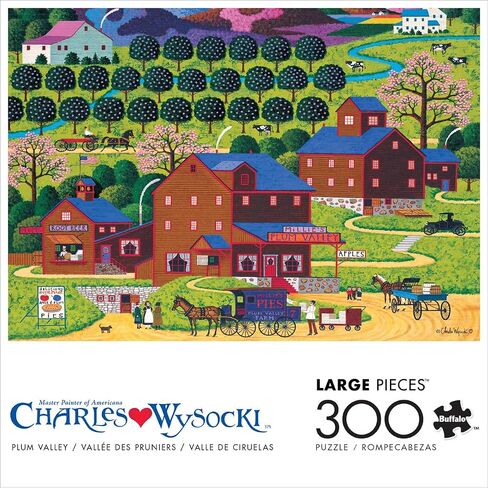 Buffalo Games - Charles Wysocki - Plum Valley - 300 قطعة بانورت كبيرة للبالغين - تحدي اللغز المثالي لليالي اللعبة in Saudi Arabia