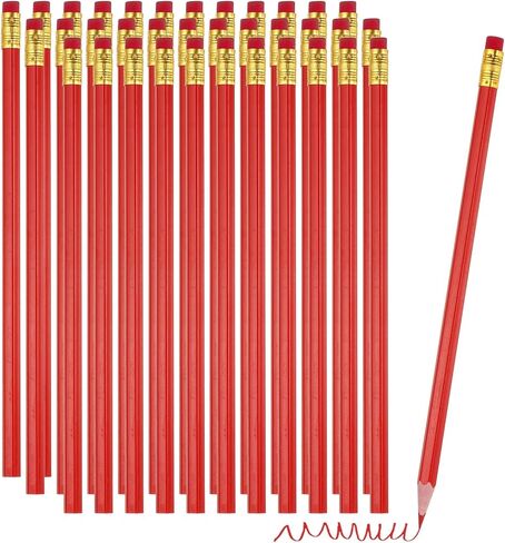 PATIKIL Erasable Colored Pencils, 36 Pcs Oil Color Pencils with Erasers Hexagonal Rod Wooden Colored Pencils for Tests Marking Grading Art Painting, Yellow in Saudi Arabia