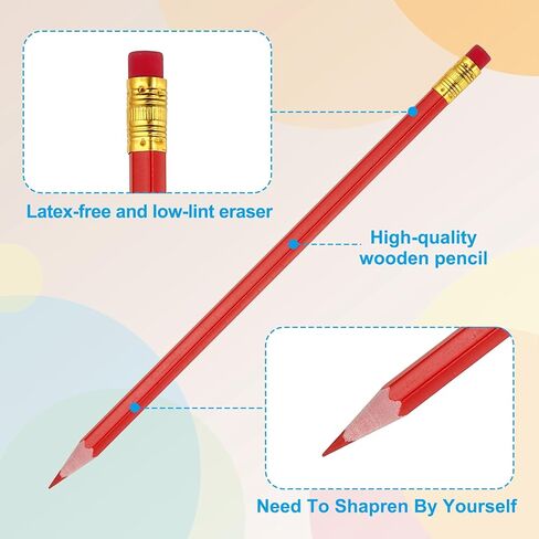 PATIKIL Erasable Colored Pencils, 36 Pcs Oil Color Pencils with Erasers Hexagonal Rod Wooden Colored Pencils for Tests Marking Grading Art Painting, Yellow in Saudi Arabia