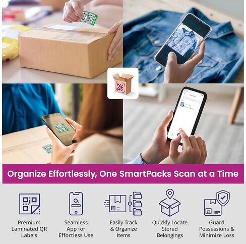 ملصقات QR الملونة SmartPacks - تسميات ذكية متميزة مع تطبيق AI -Power -App | حزمة متقدمة وتتبع الملصقات مع رمز الاستجابة السريعة للمخزون ، التخزين ، التحرك | 64 ملصقات in Saudi Arabia