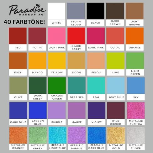 Mehron Makeup Paradise Makeup AQ Pro Size | المرحلة والشاشة ، الطلاء الوجه والجسم ، FX الخاص ، الجمال ، تأثيري ، والهالوين | طلاء الوجه المنشط للوجه والطلاء الجسم 1.4 أوقية (40 جم) (الذهب المعدني) in Saudi Arabia
