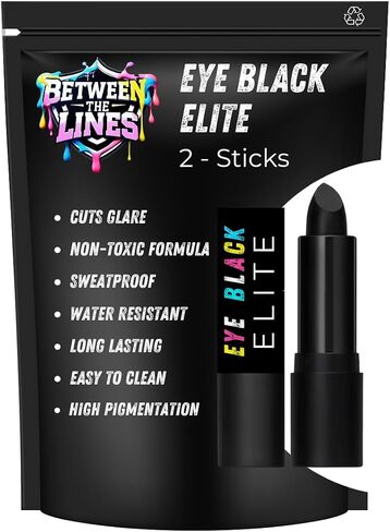 Eye Black Elite Stick (حزمة)-مضاد للعلبة الرياضية أسود للأداء المحترف مع المكونات الطبيعية ، مقاومة للعروع ومقاومة للماء-البيسبول وكرة القدم والكرة اللينة وكرة القدم in Saudi Arabia