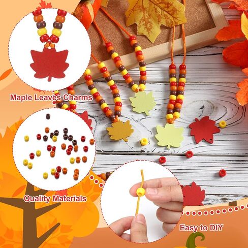 HUQUARY 24 مجموعة قلادات من التفاح المزيج الحرف DIY Fall Party Form in Saudi Arabia