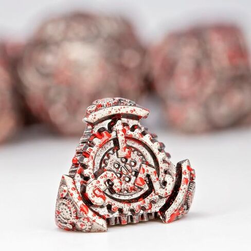 Sage's Portal Artificer's Core Metal DND DICE 7 قطعة من الزهر متعدد السطوح في DND TTRPG و Dragons Pathfinder (Cerulean) in Kuwait