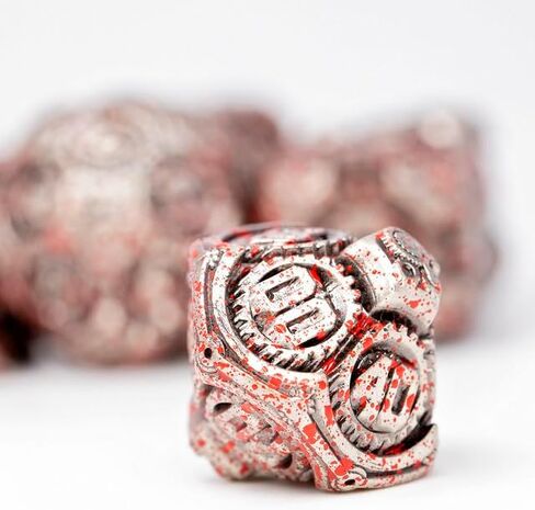 Sage's Portal Artificer's Core Metal DND DICE 7 قطعة من الزهر متعدد السطوح في DND TTRPG و Dragons Pathfinder (Cerulean) in Kuwait