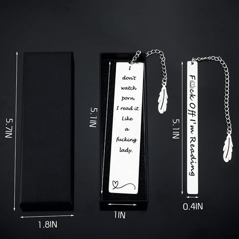 2Pcs Funny Smutty Bookmark Gifts for Men Book Lover Metal Book Mark Stainless Steel Bookmark Inspirational Women Reading Accessories Unique Friend Coworker Teacher Gifts Male Christmas Birthday Gift in Kuwait