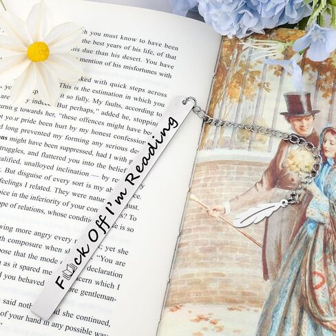 2Pcs Funny Smutty Bookmark Gifts for Men Book Lover Metal Book Mark Stainless Steel Bookmark Inspirational Women Reading Accessories Unique Friend Coworker Teacher Gifts Male Christmas Birthday Gift in Kuwait