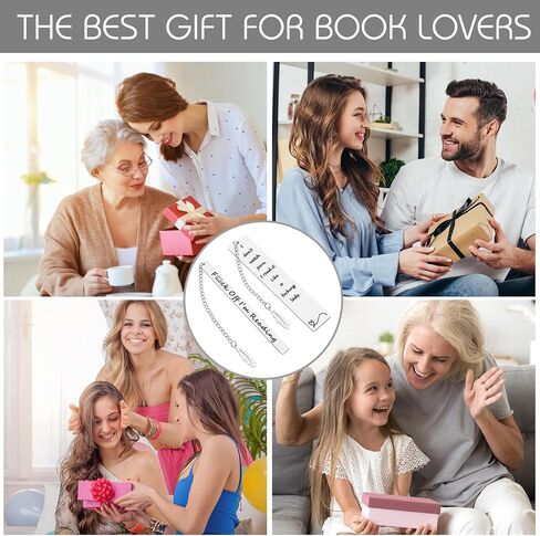 2Pcs Funny Smutty Bookmark Gifts for Men Book Lover Metal Book Mark Stainless Steel Bookmark Inspirational Women Reading Accessories Unique Friend Coworker Teacher Gifts Male Christmas Birthday Gift in Kuwait