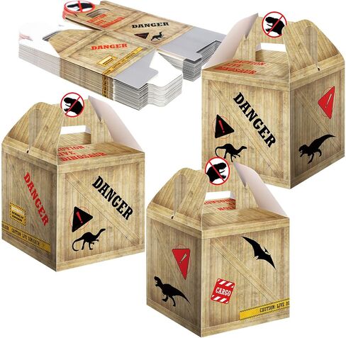 Bucherry 24 PCS Dinosaur Treats Boxes Dino Party Forme Boxes Candy Goodie Goys Boathers for Dinosaur Decortation in Saudi Arabia