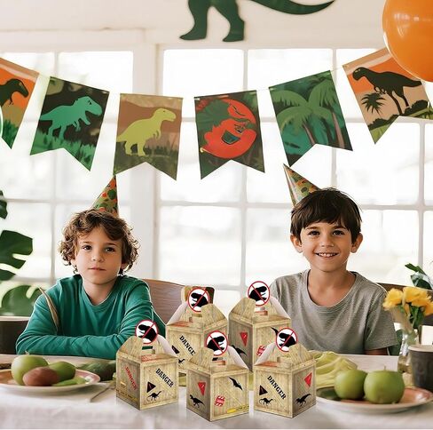 Bucherry 24 PCS Dinosaur Treats Boxes Dino Party Forme Boxes Candy Goodie Goys Boathers for Dinosaur Decortation in Saudi Arabia