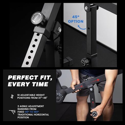 LIONSCOOL Heavy-Duty Adjustable Roman Chair(350LB Weight Capacity) - Versatile Back Hyperextension with 5 Adjustable Angles and 7 Adjustable Height Range - Perfect for Core Strength and Back Muscles in Kuwait