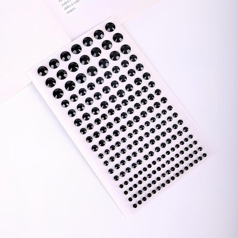 Self Adhesive Face Gems and Pearls for Makeup, Festival Jewels, Hair Gems Pearls, 3/4/5/6/8 mm Round Rhinestone Stickers for Face, Eye, Makeup, Body, Crafts 591Pcs (16_Dark Purple) in Kuwait