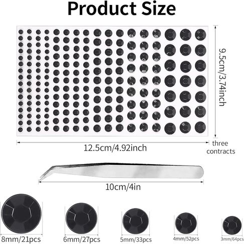 Self Adhesive Face Gems and Pearls for Makeup, Festival Jewels, Hair Gems Pearls, 3/4/5/6/8 mm Round Rhinestone Stickers for Face, Eye, Makeup, Body, Crafts 591Pcs (16_Dark Purple) in Kuwait