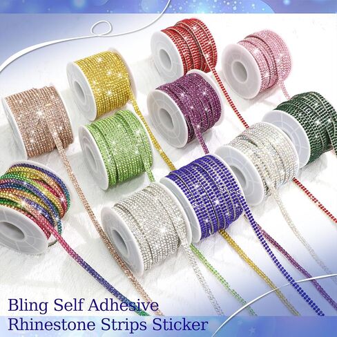 ملصق شريط Rhinestons Bling ، شريط راينستون عريضًا 0.4 سم للسيارة الداخلية ، لاصق ذاتي الشريط الأبيض ، شرائح الماس 10 ياردات لفرقة الزفاف الحرف DIY. in Saudi Arabia