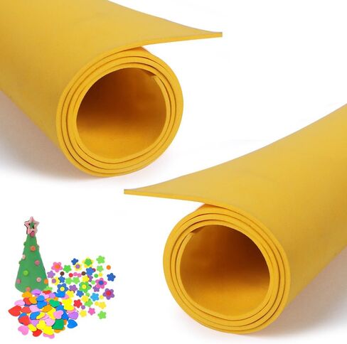 2 Pcs Golden Yellow Eva Foam Sheets Cosplay EVA Foam 2mm Thick 19.68 x 35.45 Inches EVA Foam Papers for Arts Crafts DIY Project in Saudi Arabia