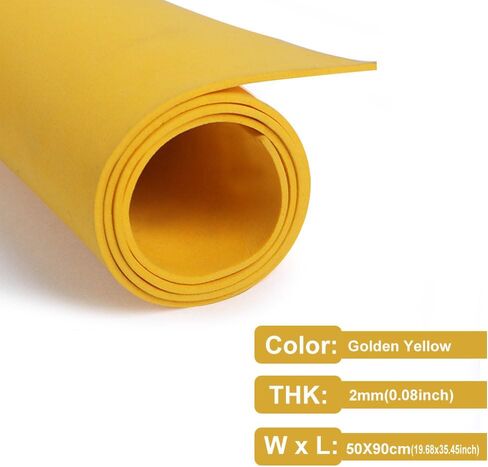 2 Pcs Golden Yellow Eva Foam Sheets Cosplay EVA Foam 2mm Thick 19.68 x 35.45 Inches EVA Foam Papers for Arts Crafts DIY Project in Saudi Arabia