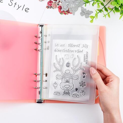 BRIRARTW 3 -Pack A5 6 -Ring COVERS - منظم التخزين البولي بروبيلين (PP) متين - متوافق مع إدراج 8x5.7inch ، جيوب واقيات الصفحات - قذائف واقية أرجوانية لمشاريع DIY in Saudi Arabia