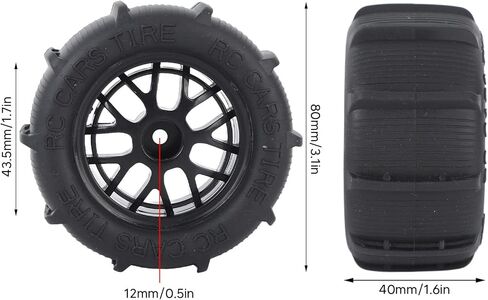 4PCS RC Car Tires, RC Tires, Beach Wheels Suitable for 12mm Coupler 1/14 1/16 1/18 Proportional Remote Control Vehicle in Saudi Arabia
