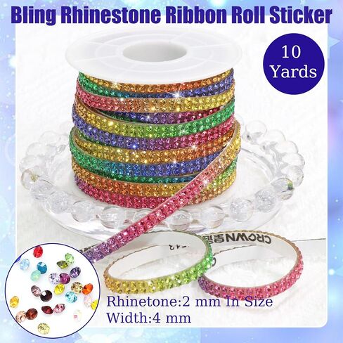 ملصق شريط Rhinestons Bling ، شريط راينستون عريضًا 0.4 سم للسيارة الداخلية ، لاصق ذاتي الشريط الأبيض ، شرائح الماس 10 ياردات لفرقة الزفاف الحرف DIY. in Saudi Arabia